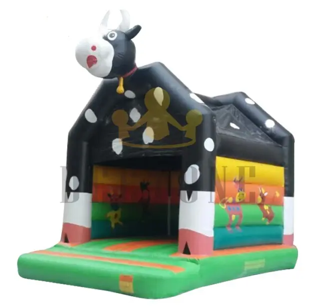 Château gonflable de dessins animés pour enfants, joli château gonflable de vache à vendre, design de petits dessins animés