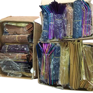 批发定制标志不锈钢吸管饮用彩色金属食品级不锈钢吸管 - Product Image 1