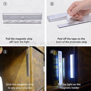 Recarregável 10 <span class=keywords><strong>LED</strong></span> Night <span class=keywords><strong>Light</strong></span> Alumínio Corpo <span class=keywords><strong>Sensor</strong></span> Controle Armário sob Gabinete Luzes para Uso Quarto