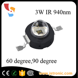 3 W 5W 3 W สีดำอินฟราเรด850nm Led 60 90 140องศา