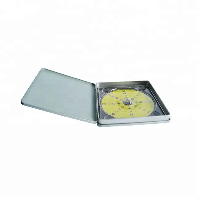 rectangular CD/DVD tin case with hinged