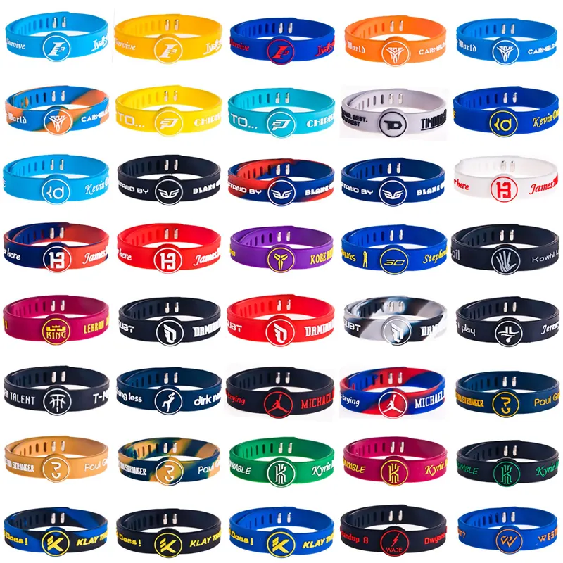 Commercio all'ingrosso Preferito Superstar del Basket Camouflage Sport Braccialetti In Silicone Per Il Fitness Regolabile Wristband Braccialetti di Energia