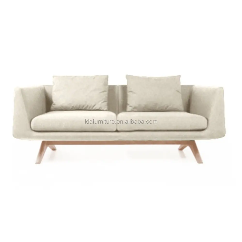 Modern Hepburn Fixo 2-Seater Sofá Design Para sala de estar Daybed perna de madeira sólida Mobiliário doméstico Sofá interior Design Popular