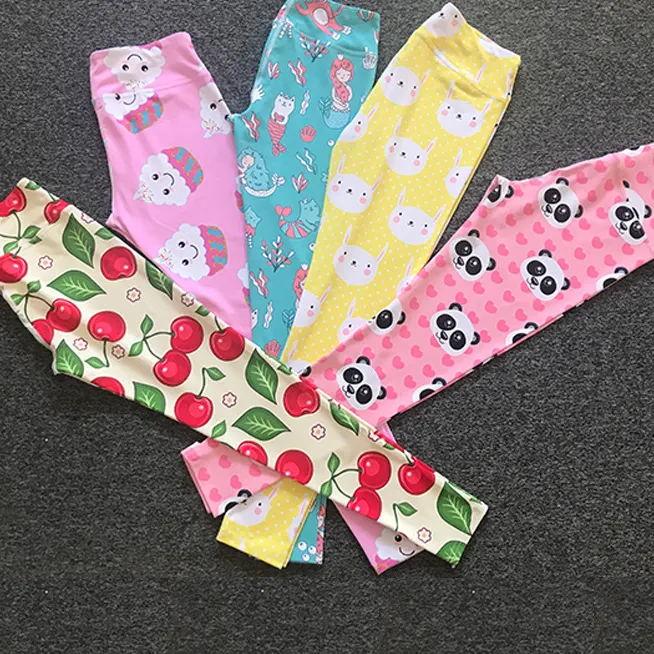 Leggings estampados por sublimación para niña, mallas suaves de poliéster/licra, personalizadas, venta al por mayor