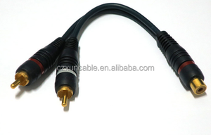 Cable divisor de 20cm RCA Y 2 RCA macho a 1 RCA hembra - Product Image 2