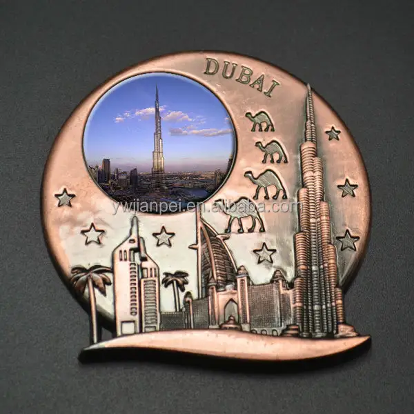 Metall Dubai 3D Tourist Souvenir Kühlschrank Magnet