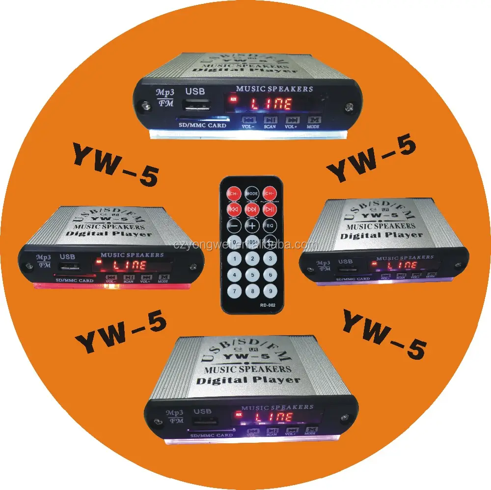 YW-5 MP3 çalar USB/USB kart okuyucu/FM radyo