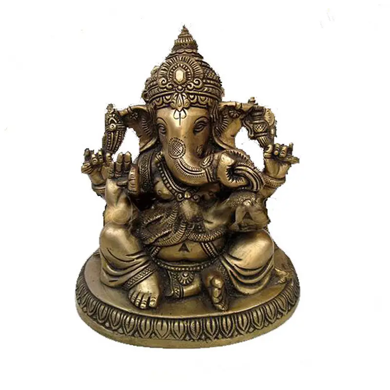 Tempio di Design Indiano Dio Bronzo Ganesh Statua di Buddha YL-K263