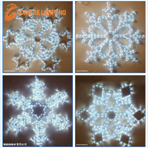 Decoración colgante comercial luz led de copo de nieve de Feliz Navidad - Product Image 6