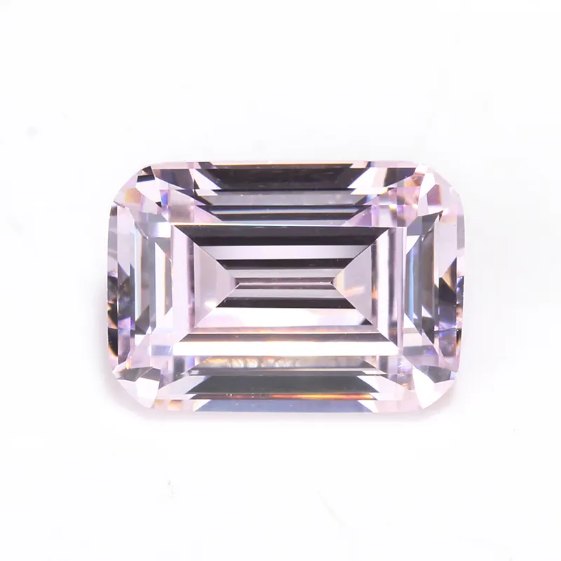 Восьмиугольный Изумрудный кубический цирконий розового цвета 7x9 мм по самой низкой цене, драгоценные камни для CZ ювелирных изделий