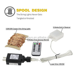 LED Dimmable <strong>String</strong> <strong>Lights</strong> Plug in with Remote, LED Copper Wire Fairy <strong>Lights</strong> 8 Flashing Modes with <strong>Timer</strong> &amp; Adapter - Product Image 4