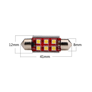 Festoon หลอดไฟ LED SMD 6 SMD C5W 3030,ไฟภายในรถสีขาวไฟ DC 12V ไร้ข้อผิดพลาดไฟอ่านหนังสืออัตโนมัติหลอดไฟโดม - Product Image 5