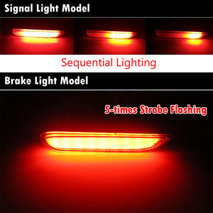 インフィニティ用レッドレンズ<span class=keywords><strong>LED</strong></span>バンパーリフレクターマーカーライトQ50QX30 QX60 QX56 QX80日産ブレーキライト (シーケンシャルターンシグナル付き)