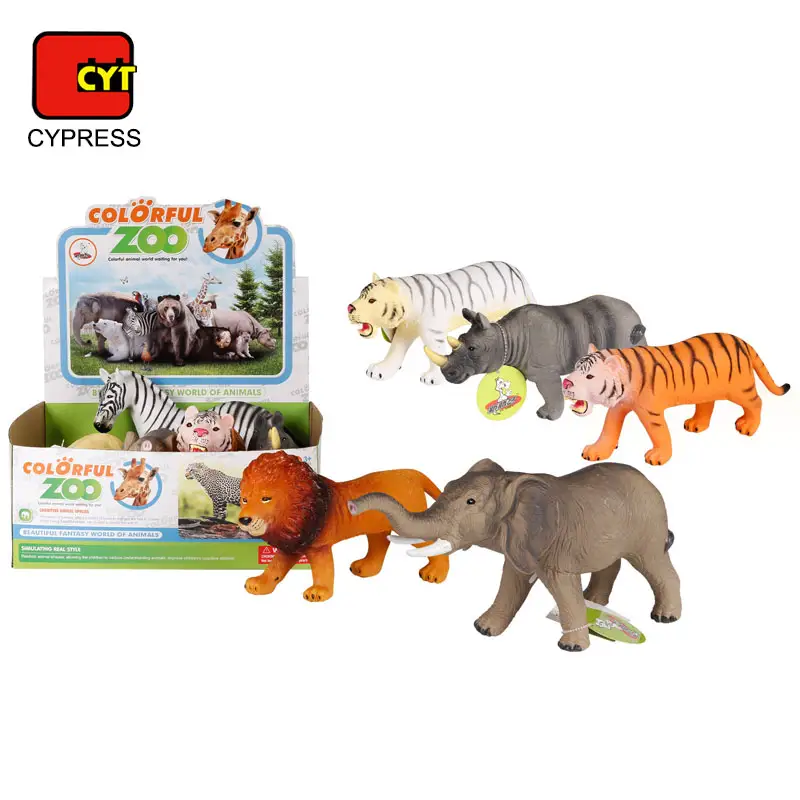 educational 3D model real looking zoo animal set toy for child