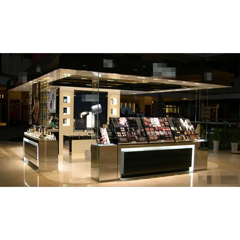 Lux Ontwerp Nieuwste Mode Maquillage Display, Parfum Display Showcase Kiosk Voor Exclusieve Winkel