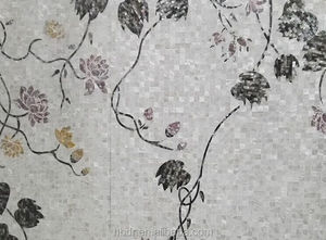 热卖天然美丽的背景白色母亲珍珠贝壳马赛克家具或墙壁