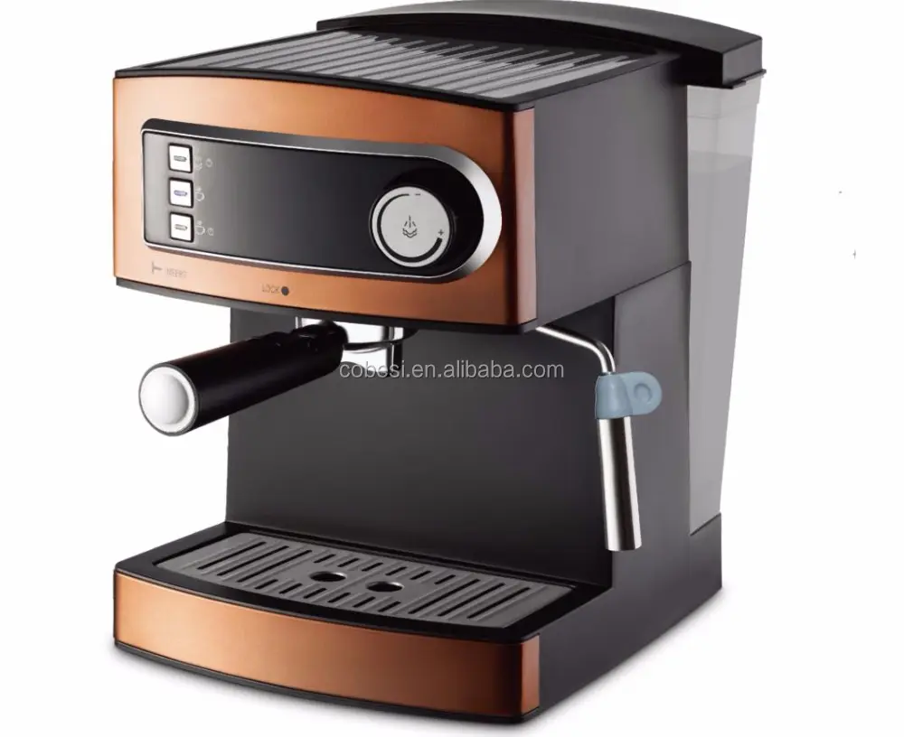 Màu đồng 1.6L 15 bar ULKA Ý bơm có thể tháo rời bể nước cappuccino và espresso máy pha cà phê