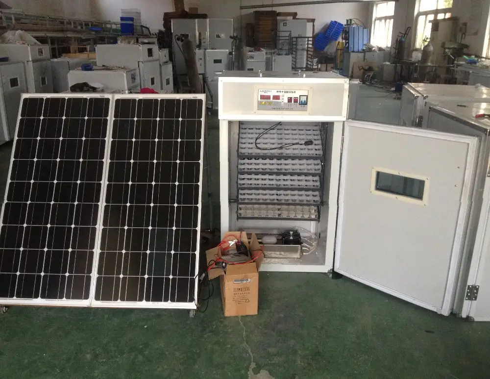 Incubadora de huevos de gallina automática Digital 440 con panel de energía solar y batería