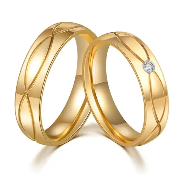 Bijoux Chengfen, bague de Couple en or d'arabie saoudite, prix de la bague de mariage, vente directe