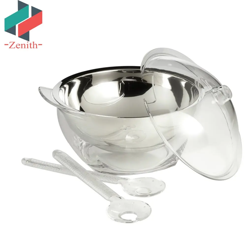 Cuenco de plástico de buena calidad para cocina, de Color transparente ensaladera enfriada, 30cm de diámetro, ZNK00003 LFGB