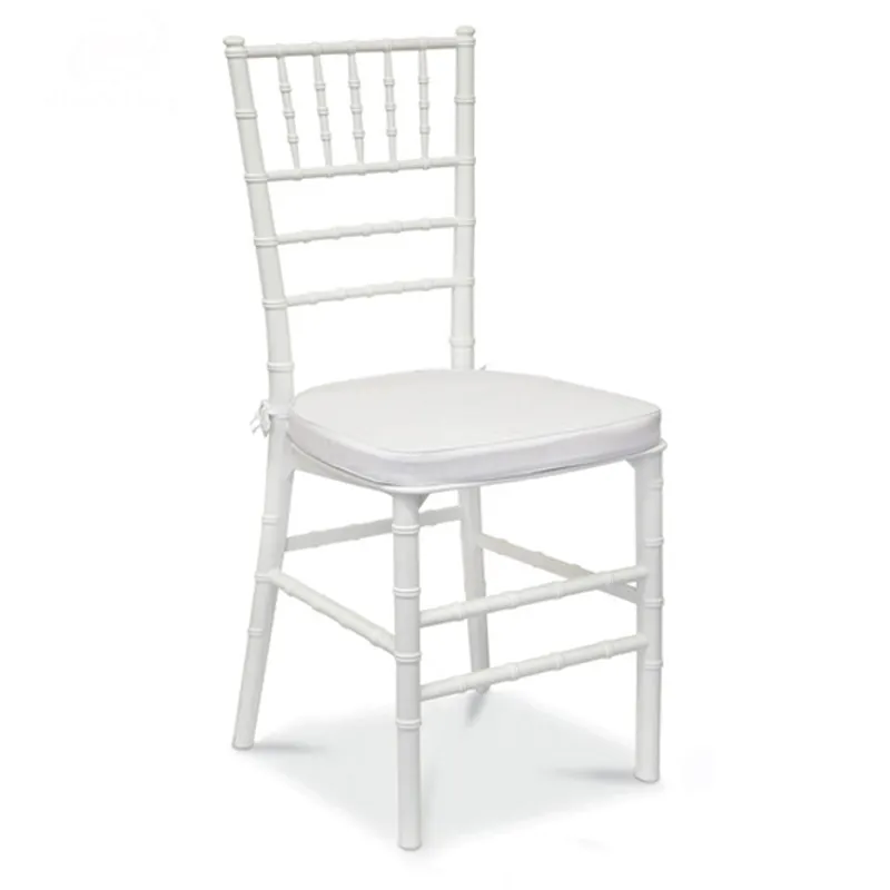 Wholesale price buy stacking white wedding chiavari chair with cushion