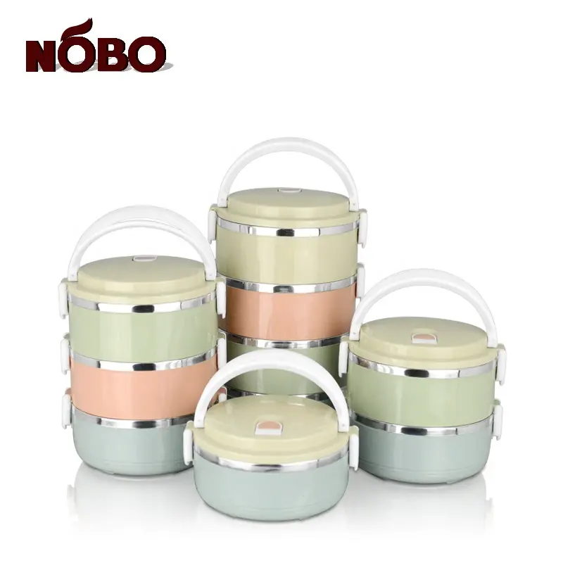 Multi Purpose 4 layer Stainless Steel Round thermal Air tight Food Storage Container set Bento lunch Box