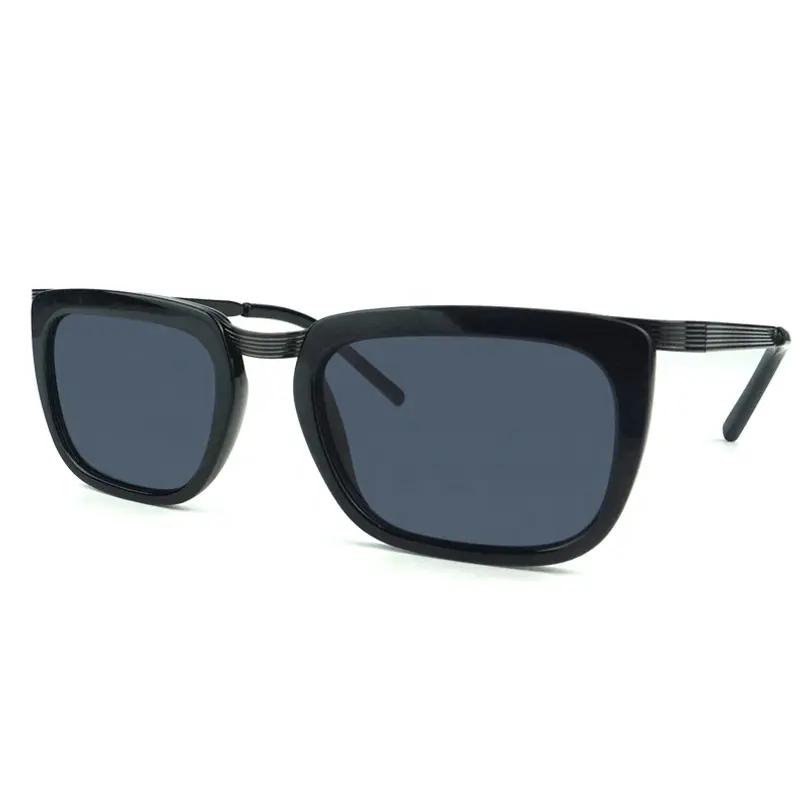Óculos de sol de marcas famosas com ponte de metal UV400 lente quadrada óculos de sol de vidro da moda 2022 com logotipo da marca