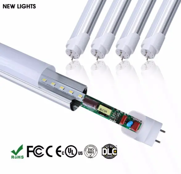 Aluminium + Plastique T8 SKD CKD led tube couvercle couvercle en plastique a mené la lumière fluorescente de tube