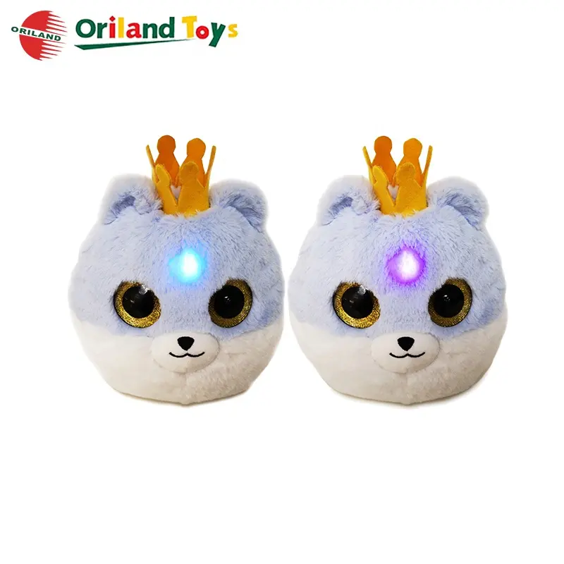 Glitter grandi occhi animale cambiamento di colore brillante luce del led morbido peluche ripiene teddy bear toy