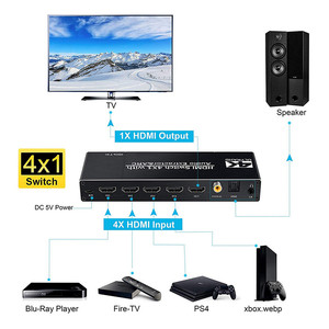 V2.0 4K HDMI interruptor de 4x1 4 en 1 HDMI Switcher con arco SPDIF Coaxial salida de Audio de 3,5mm Extractor - Product Image 3