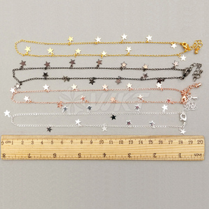 <span class=keywords><strong>WT</strong></span>-N978卸売ファッションホットな若い女の子高品質ネックレス24K本物のゴールド/ガンブラック/ローズゴールド/シルバーリトルスターネックレス