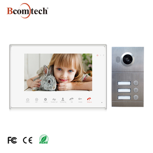 Bcomtech-sistema de comunicación de doble vía, videoportero de 4 cables para 3 apartamentos