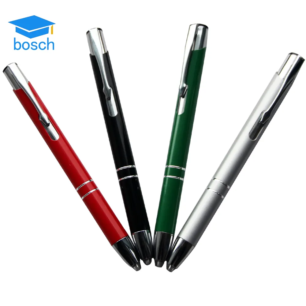Haga clic en bolígrafo con encendedor LED baratos de metal material de iluminación LED bolígrafos para regalos promocionales