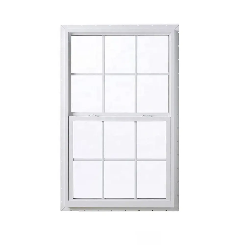 Perfil de ventana de vinilo upvc, banda colgante de vidrio doble deslizante vertical de extrusión americana