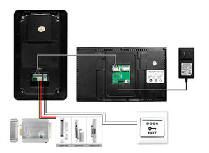 Sistema de portero automático con cable y tecla táctil, 7 pulgadas, 1 teclado RFID, número de código, timbre, cámara, 1 Monitor - Product Image 3