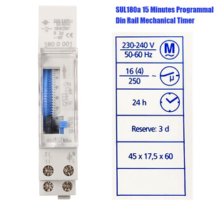 SUL180a 15 Minutes Mechanical Timer 24 Hours timer count Switch Programmable Din Rail Timers Measurement Analysis