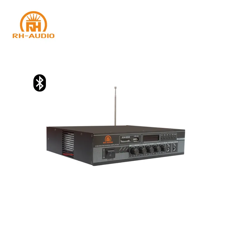 RH-AUDIO amplificador de mistura de baixo custo com dente azul embutido para o sistema de música da igreja