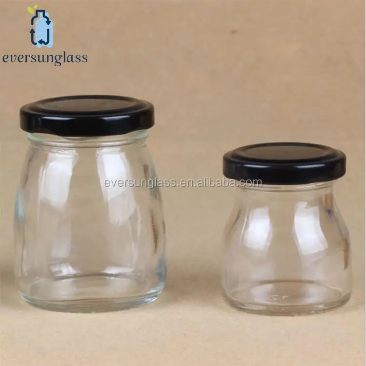 100ml Glass Jam Jars Yogurt Milk Jelly Glass Jars with Metal cover