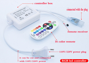 AC 110V 220V RGB LED контроллер 24-кнопочный ИК RF RGB пульт дистанционного управления для высокого напряжения светодиодные полосы света с неоновым светом - Product Image 4
