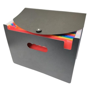 Carpeta de archivos de negocios de plástico con soporte multicolor de gran capacidad caja con cubierta - Product Image 4