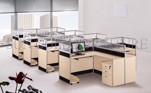 Modern Unique Side to Side <strong>Double</strong> L Shape Office Cubicle for 4 Person(SZ-WS920)