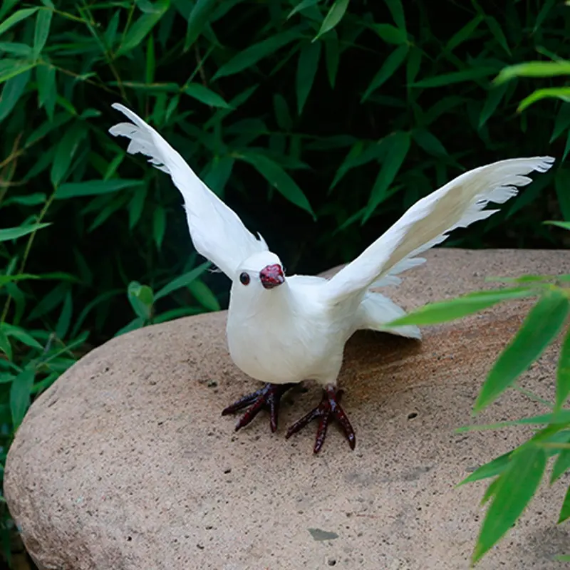 Espuma artificial pássaros brancos decorativos