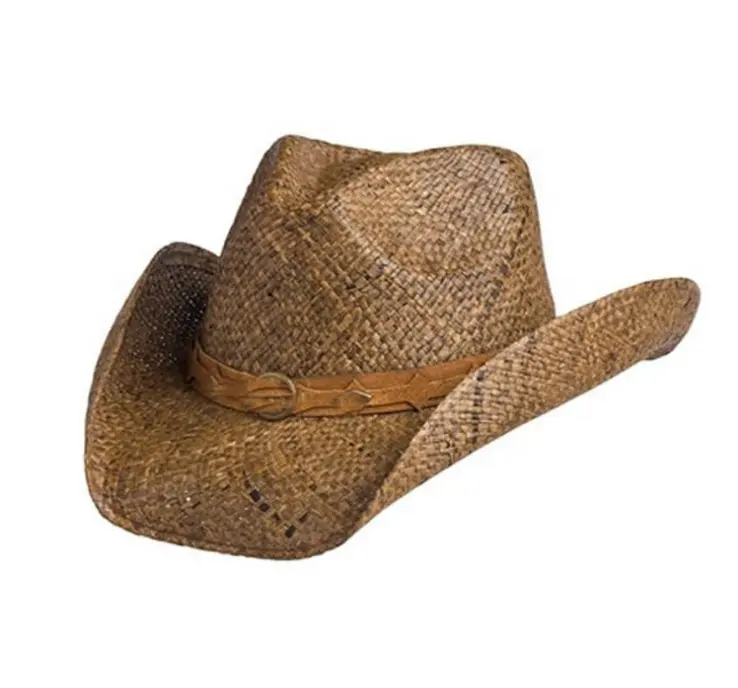 Sombrero enrollado de rafia para hombre, sombrero vaquero de paja, hecho en México, barato