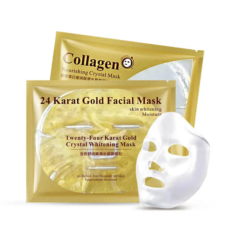 OEM ODM-mascarilla facial de oro puro para belleza, Etiqueta Privada, 24k