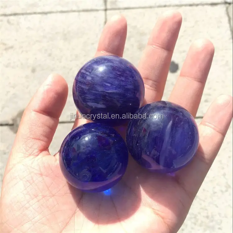 Nieuwe stijl Magic blauw Smelten stenen bal gepolijst Kristallen Bol nuttig cure en geluk