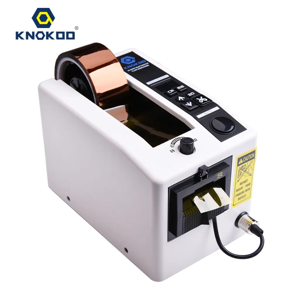 KNOKOO Bandschneider-Verpackungsmaschine M-1000 automatischer Bandspender für 7-50 mm Breite Bänder 20-999 mm Länge mit CE-Authentifizierung