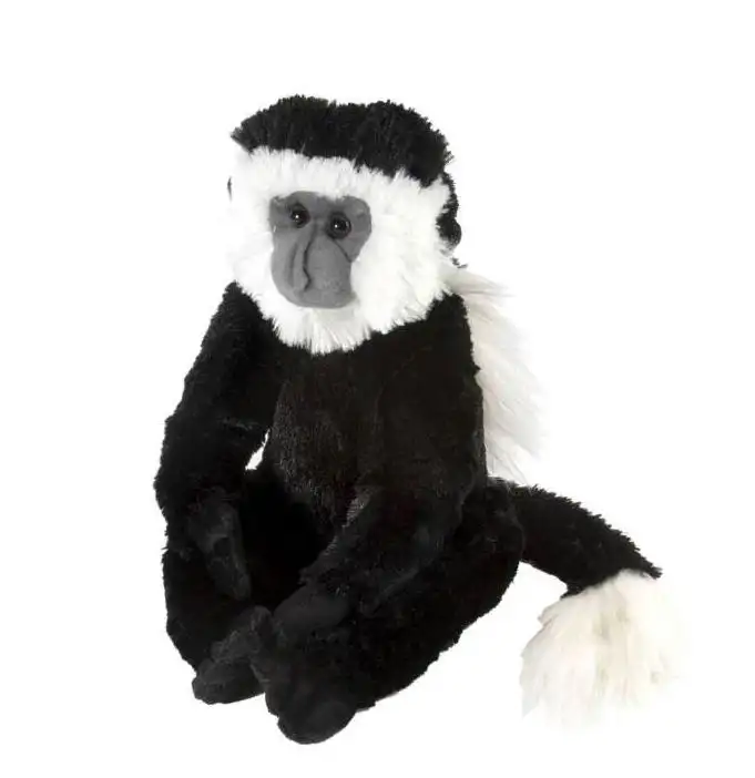Real looking PV fabric plush colobus monkey stuffed animals