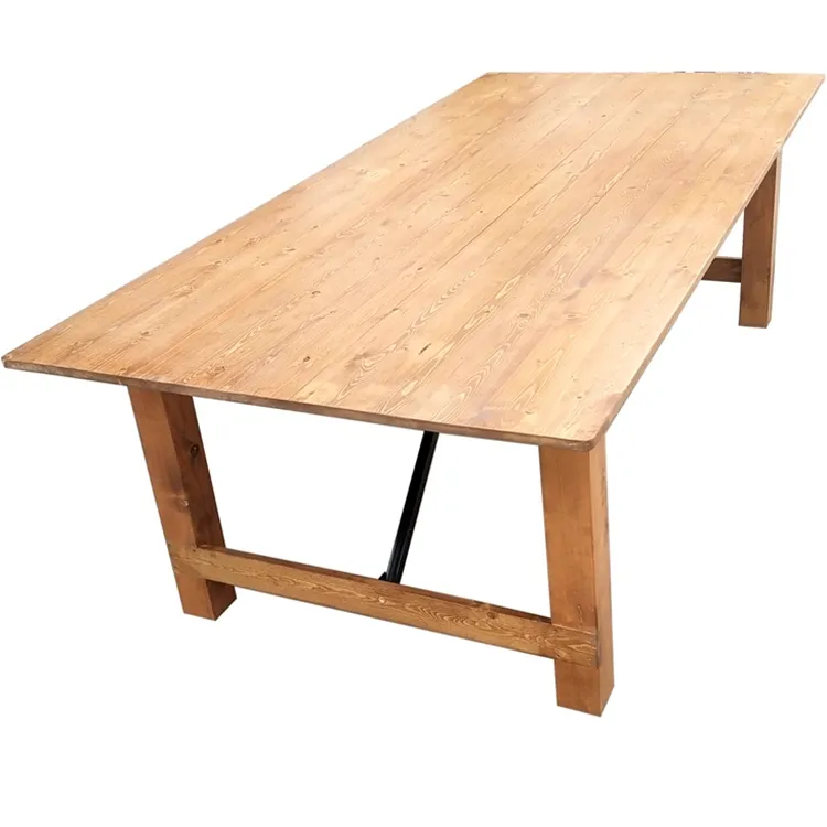 Mesa de comedor estilo francés de madera sólida, vintage, granja