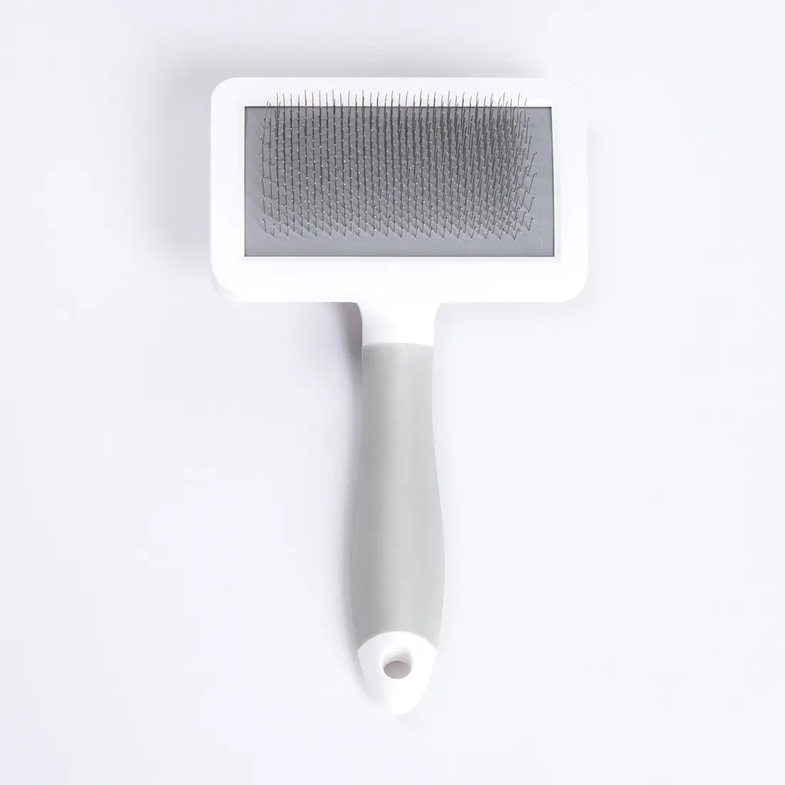 High quality plastic handle curved back pet slicker brush hair remover brush for pets
