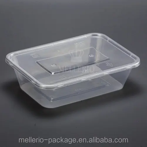 650ml PP retangular plastic disposable lunch boxes